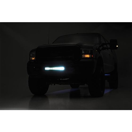 Ford 20 Inch LED Bumper Kit Chrome Series w/White DRL 05-07 F-250/350 Rough Country 3