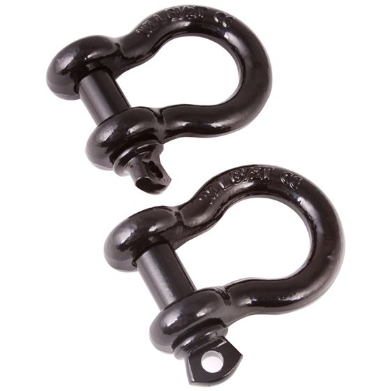 D-Ring Shackles 3/4-Inch Black Steel Pair