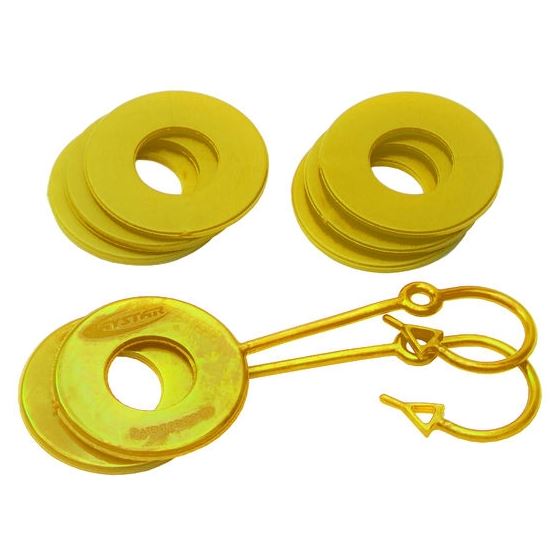 D Ring Isolator Washer Locker Kit 2 Locking Washers and 6 Non-Locking Washers Yellow 1