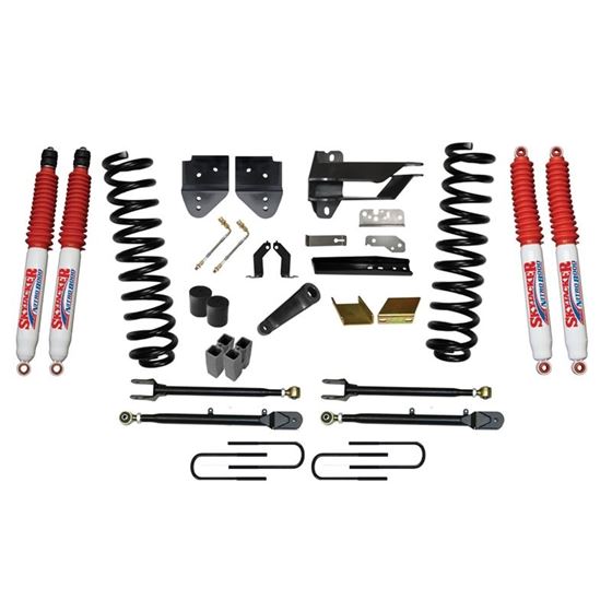 Suspension Lift Kit wShock 6 Inch Lift wAdjustable 4Links 1719 Ford F350 Super Duty Incl Front Coil