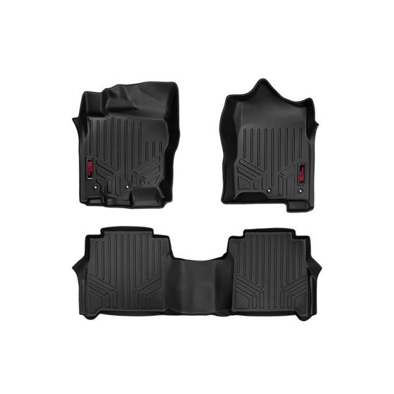 Heavy Duty Floor Mats Front/Rear-08-20 Nissan Frontier Crew Cab Rough Country 1