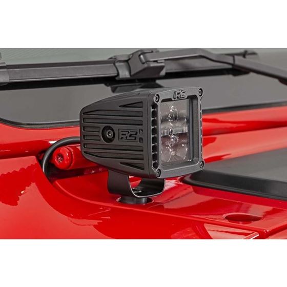 Jeep 2 Inch LED Cube EasyMount Kit 1820 Wrangler JL20 GladiatorBlack Series wAmber DRL 3