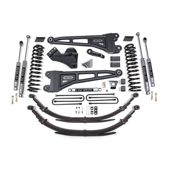 2005-2007 Ford F250-F350 4wd 6in. Radius Arm Suspension Lift Kit spring Gas (1952H)