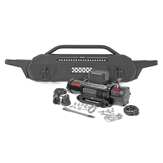 Front Bumper Hybrid 20" Blk LED 12000-Lb Winch Syn Toyota Tacoma (16-23) (10723) 1