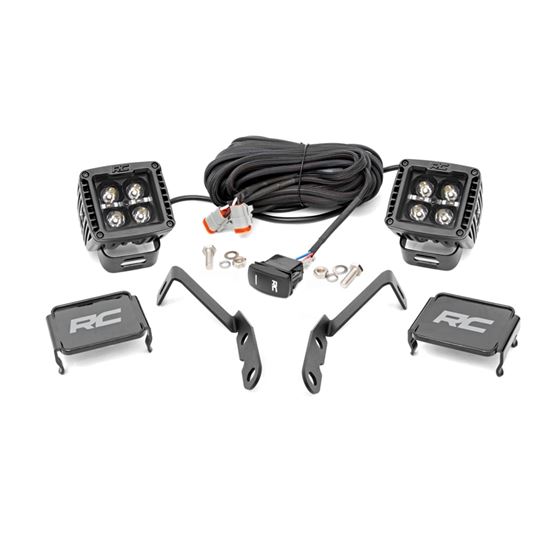 LED Light Ditch Mount 2 in Black Pair White DRL