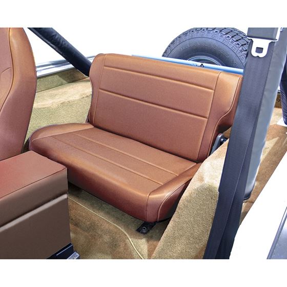 Fold and Tumble Rear Seat Tan; 76-95 Jeep CJ/Wrangler YJ