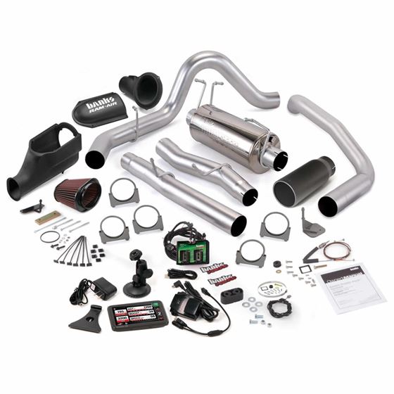 Stinger Bundle Power System W/Single Exit Exhaust Black Tip 5 Inch Screen 03-06 Ford 6.0L Excursion