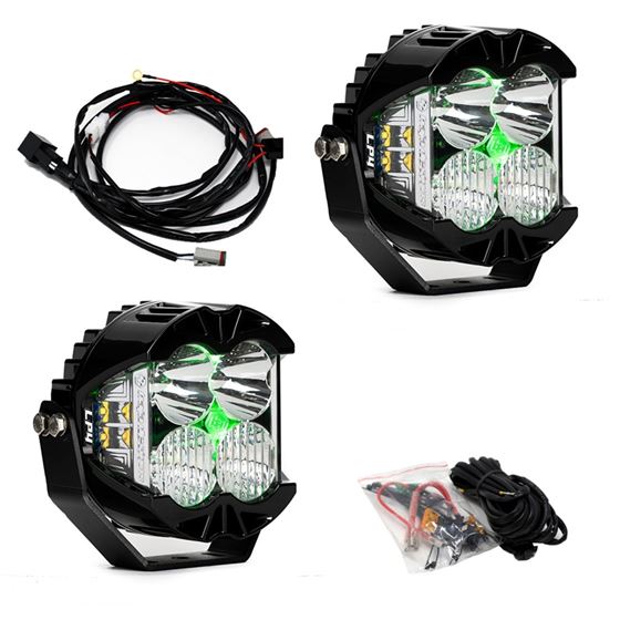 LP4 Pro LED Auxiliary Light Pod Pair Light Pattern Driving/Combo Green Backlight (297816) 1