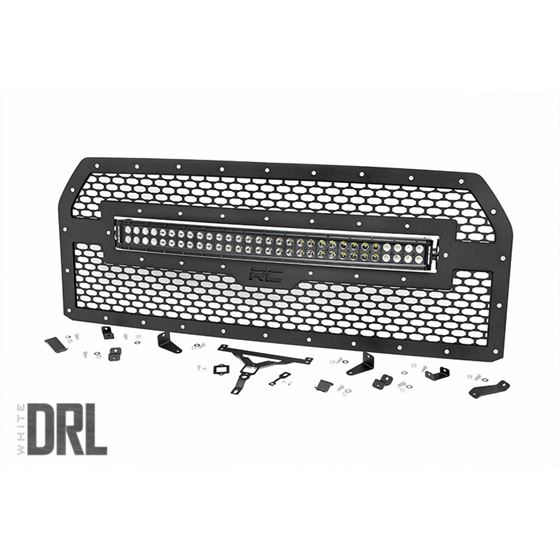Ford Mesh Grille 30 Inch Dual Row Black Series LED w/Cool White DRL 15-17 F-150 Rough Country 1