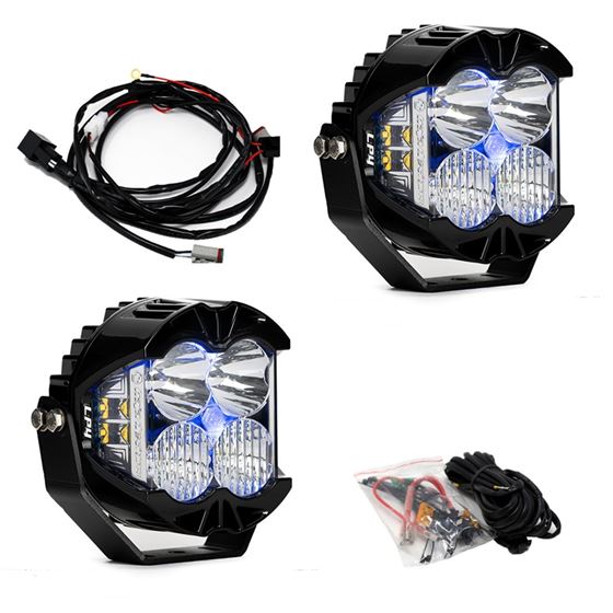 LP4 Pro LED Auxiliary Light Pod Pair Light Pattern Driving/Combo Blue Backlight (297815) 1