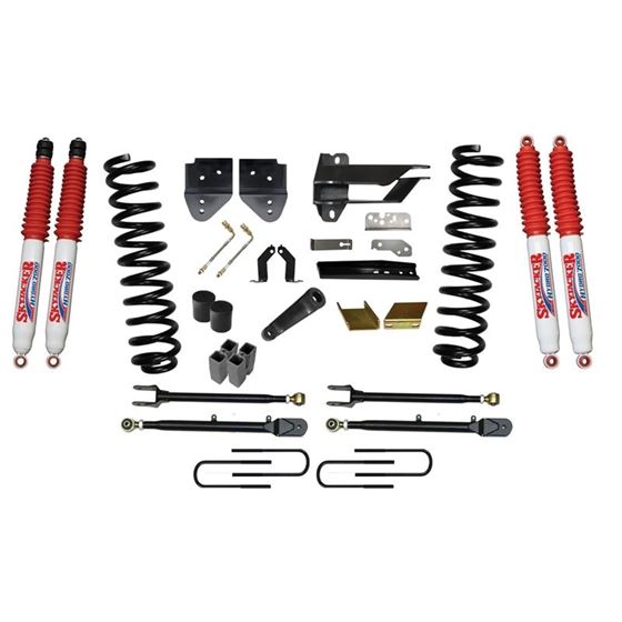 Lift Kit 6 Inch Lift wAdjustable 4Links 1719 Ford F250 Super Duty Includes Front Coil Springs UBolts