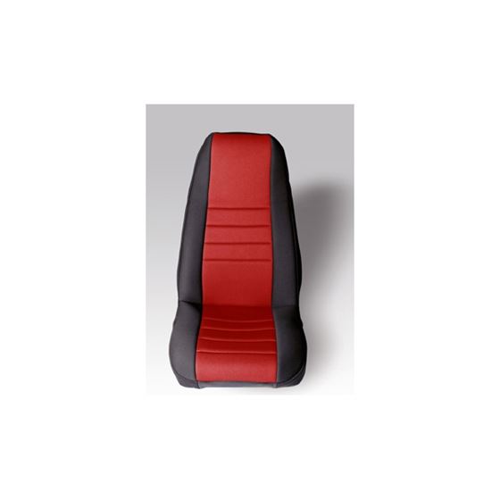 Neoprene Front Seat Covers Red; 76-90 Jeep CJ/Wrangler YJ