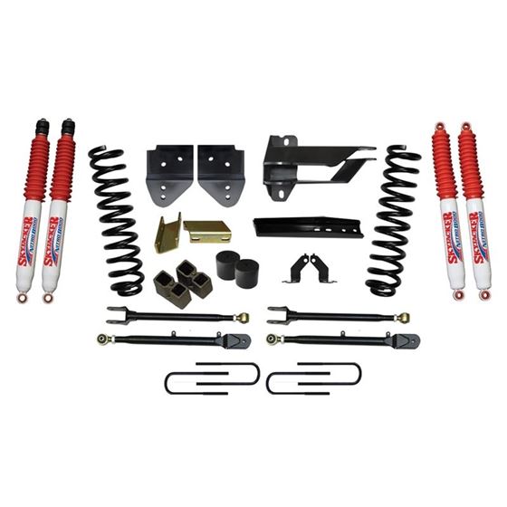 Suspension Lift Kit wShock 4 Inch Lift wAdjustable 4Links 1719 Ford F350 Super Duty Incl Front Coil