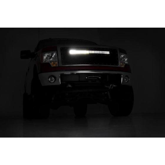 Ford Mesh Grille w30 Inch Dual Row Black Series LED wCool White DRL 0914 F150 3