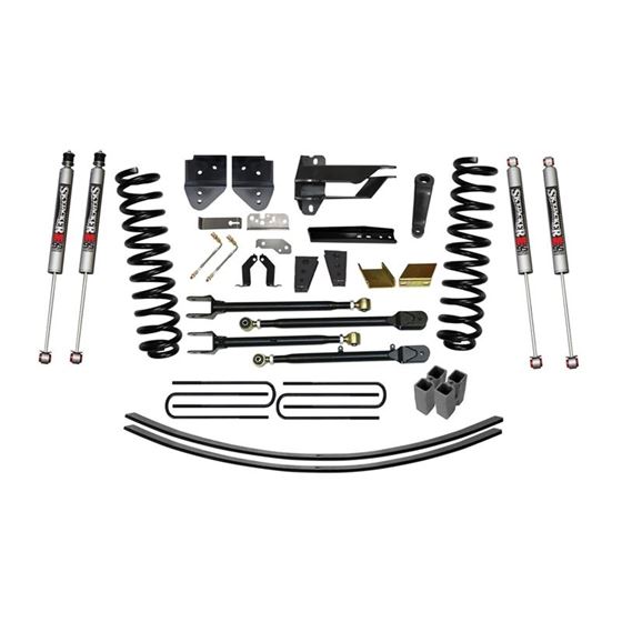 Lift Kit 85 Inch Lift wAdjustable 4Links Includes Front Coil Springs UBolts Bump Stop Spacers Radius