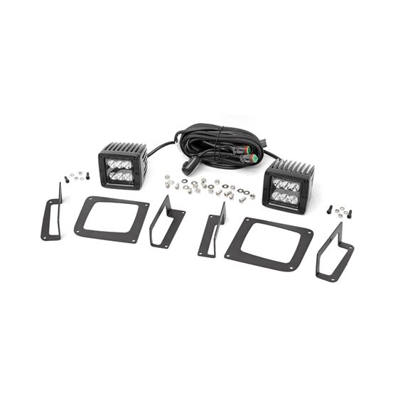 LED Light Kit Fog Mount 2" Black Pair GMC Sierra 1500 2WD/4WD (14-15) (70689) 1