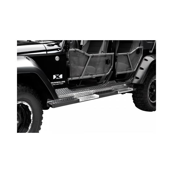 Jeep JKU Rock Bars w/ Diamond Tread Steps 7410A 1