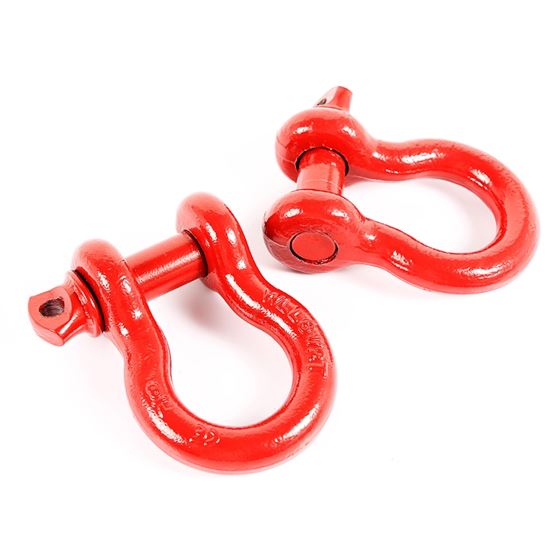D-Ring Shackles 7/8-Inch Red Steel Pair