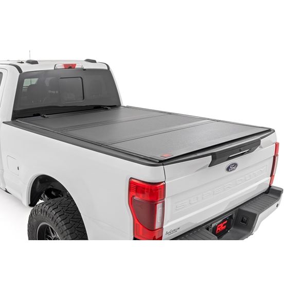 Hard Tri-Fold Flip Up Bed Cover - 6'10" Bed - Ford Super Duty (17-23) (49220651) 1