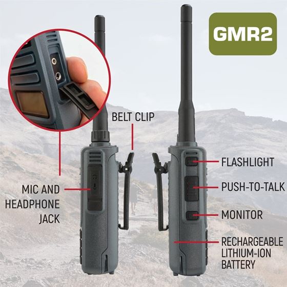 Rugged GMR2 GMRS/FRS Handheld Radio - Grey 3