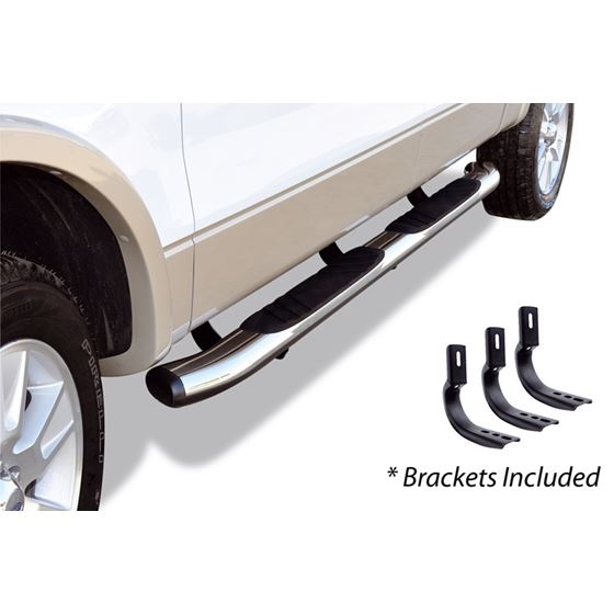 5" OE Xtreme Composite Side Steps with Mounting Brackets Kit -Chrome 1