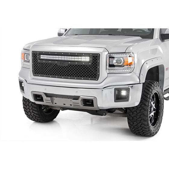 Mesh Grille 30" Dual Row LED Black GMC Sierra 1500 2WD/4WD (2014-2015) (70190) 1