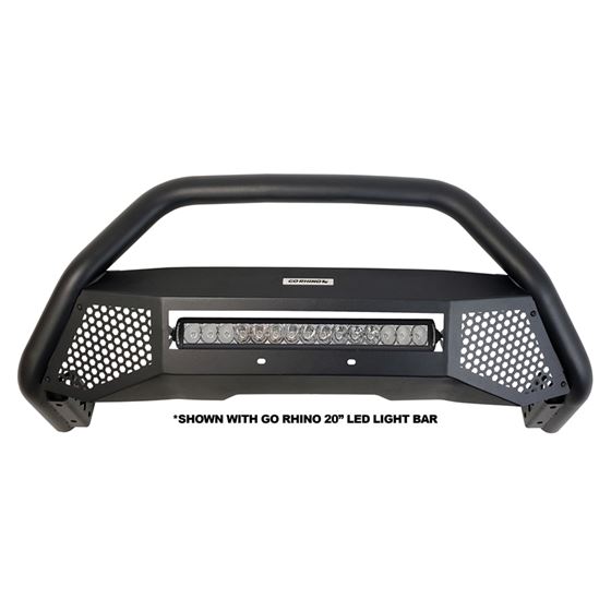 Go Rhino RC4 LR Skid Plate with LED light mount and Center step-black Textured Powdercoat