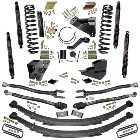 6 in. Lift Kit with Coils Leafs 4-Link Conversion and Black MAX Shocks. (F236024KS-B) 1