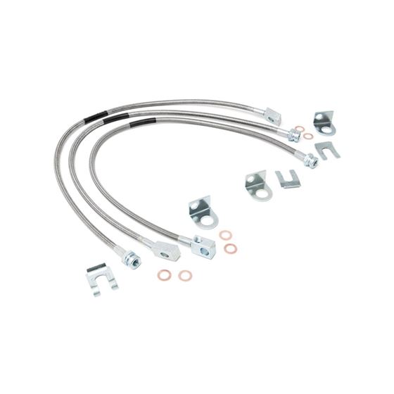 Jeep Front and Rear Stainless Steel Brake Lines 4-6in Lifts (XJ/YJ/TJ) (89715) 1