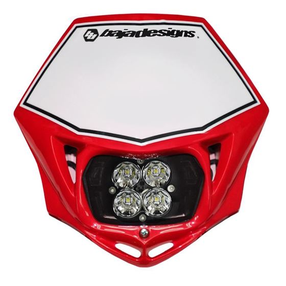 Motorcycle Squadron Sport (A/C) Headlight Kit w/ Shell (Red Shell Spot Clear) (5570014RAC) 1