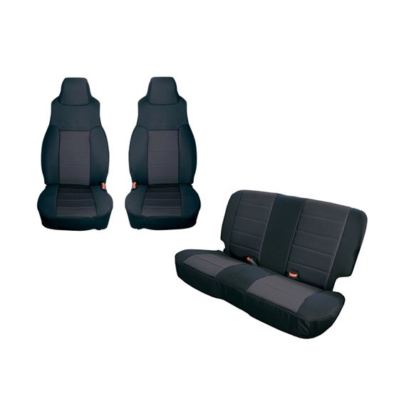 Seat Cover Kit Black; 03-06 Jeep Wrangler TJ