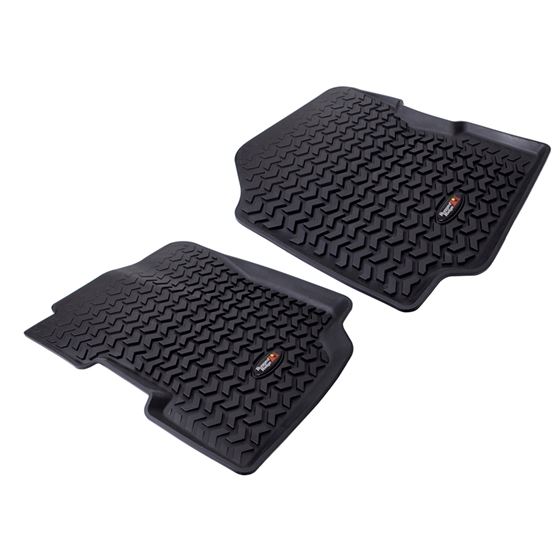 Floor Liners Front Black; 76-95 Jeep CJ5/CJ7/CJ8/Wrangler YJ (12920.21)