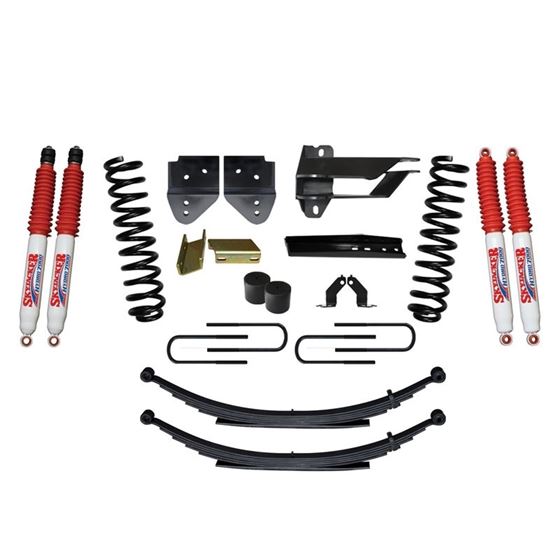 Suspension Lift Kit wShock 4 Inch Lift Incl Front Coil Springs Rear Leaf Springs Hydro 7000 Shocks 1
