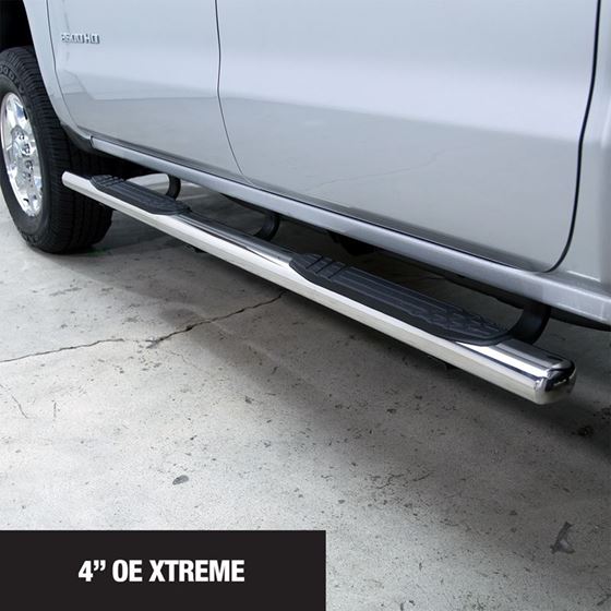 Go Rhino 4&quot; OE Xtreme SideSteps Kit - 80&quot; Long Stainless + Mounting Brackets