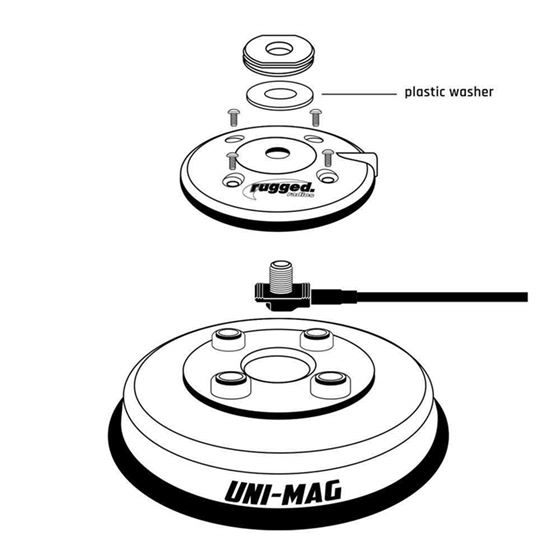 UNI-MAG Universal NMO or Magnetic Antenna Mount 3