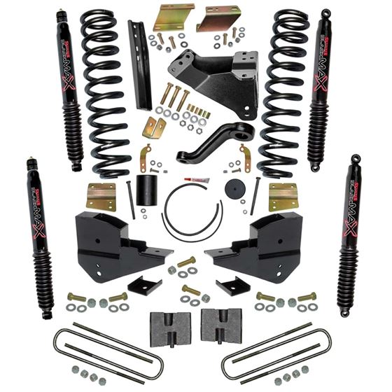 6 in. Suspension Lift Kit with Front Coils Rear Blocks and Black MAX Shocks (F23651K-B) 1