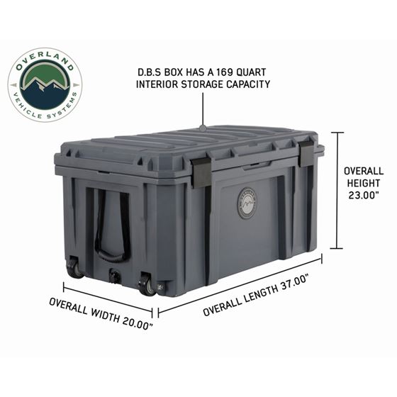 D.B.S. - Dark Grey 169 QT Dry Box with Wheels Drain and Bottle Opener 1
