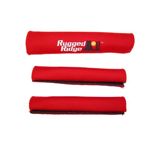 Neoprene Door and Grab Handle Covers Red; 87-95 Jeep Wrangler YJ