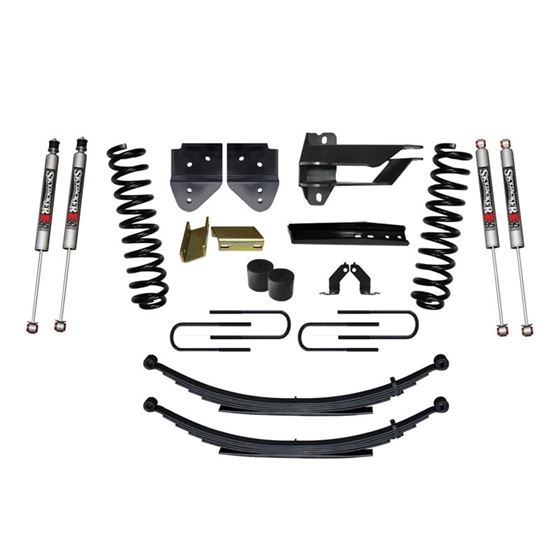 Suspension Lift Kit wShock 4 Inch Lift Incl Front Coil Springs Rear Leaf Springs M9500 Monotube Shoc