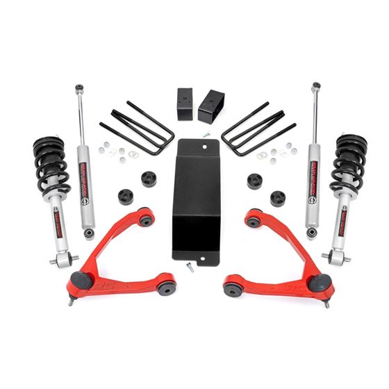 3.5 Inch Lift Kit Forged UCA N3 Strut Chevy/GMC 1500 (14-16) (19432RED) 1