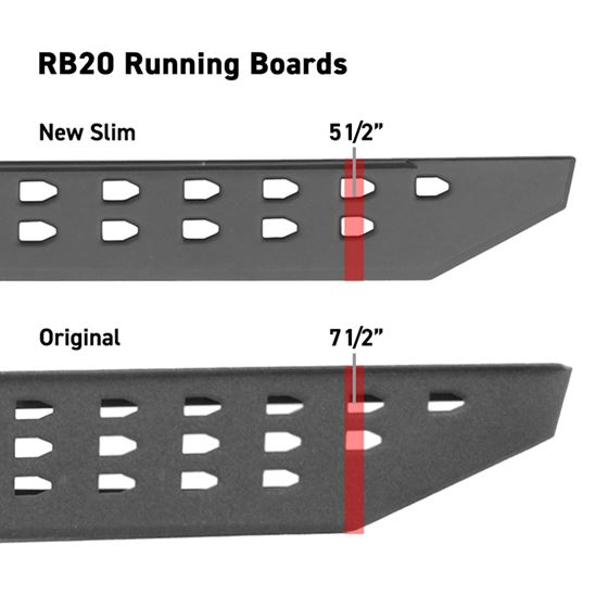 RB20 Slim Line Running Boards with Mounting Brackets Kit - Double Cab Only (69443280SPC) 3