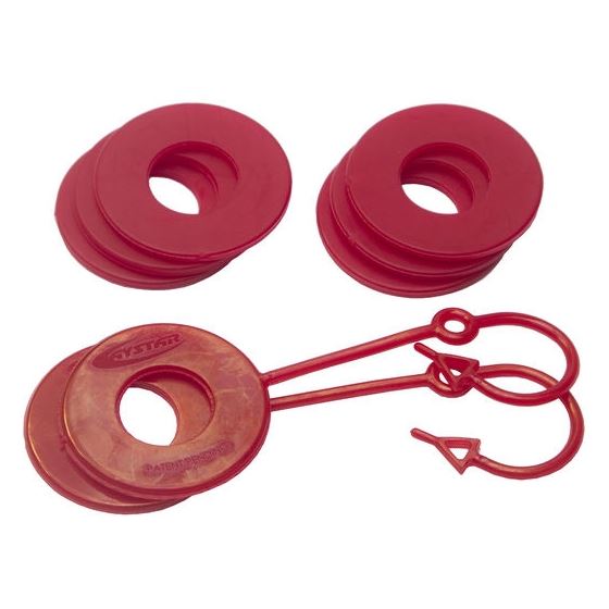 D Ring Isolator Washer Locker Kit 2 Locking Washers and 6 Non-Locking Washers Red 1