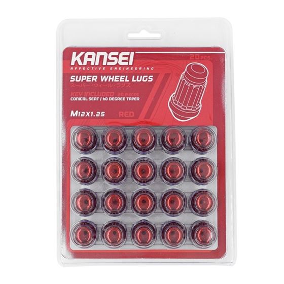Kansei 12x1.25 Red Spline Acorn (20pcs./Kit)