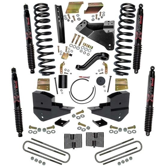 6 in. Suspension Lift Kit with Front Coils Rear Blocks and Black MAX Shocks. (F23601K-B) 1