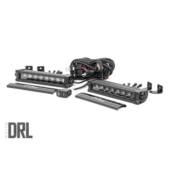 8 Inch Black Series LED Light Bar Single Row Cool White DRL Pair (70728BLDRL) 1