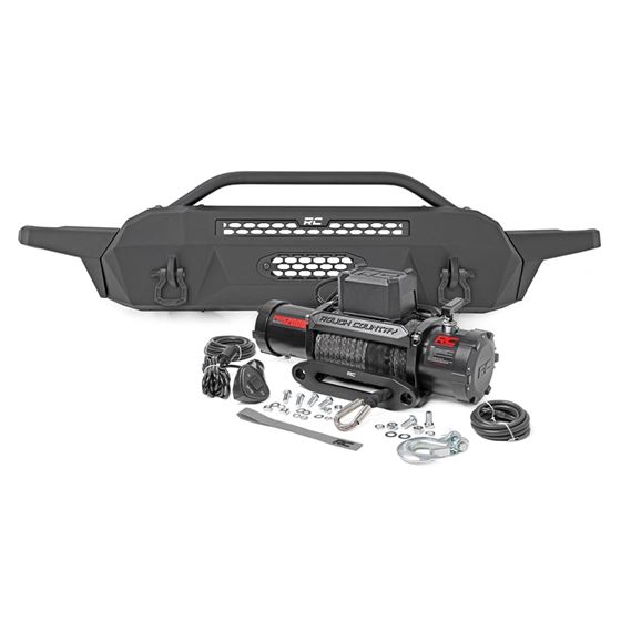 Front Bumper High Clearance 12000-Lb Pro Series Winch Synthetic Rope Tacoma 4WD (16-23) (10717) 1