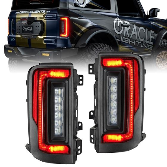 ORACLE Black Series Flush Style LED Tail Lights for 2021-2023 Ford Bronco (5892-504-T)