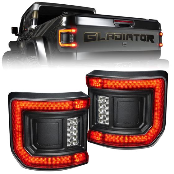 Black Series Flush Mount LED Tail Lights for Jeep Gladiator JT (5882-504-T)