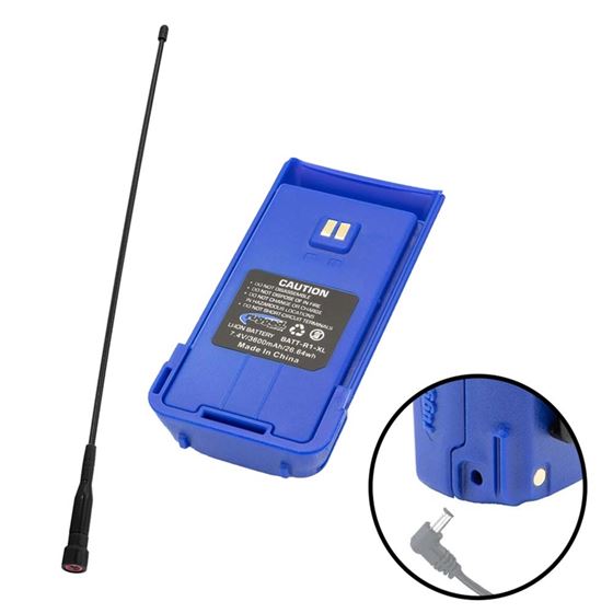 BUNDLE - Long Range Upgrade for Rugged R1 Handheld Radios - Antenna and XL Battery 1