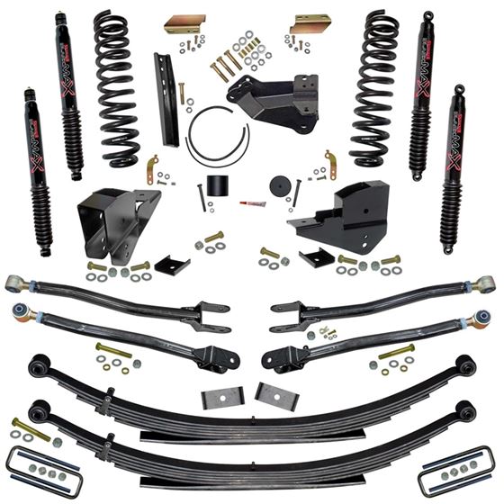 4 in. Lift Kit with Coils Leafs 4-Link Conversion and Black MAX Shocks. (F234024KS-B) 1